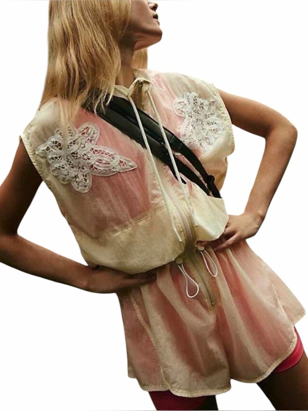 Free People Marigold Sheer Nylon Onesie Romper Womens XS/S